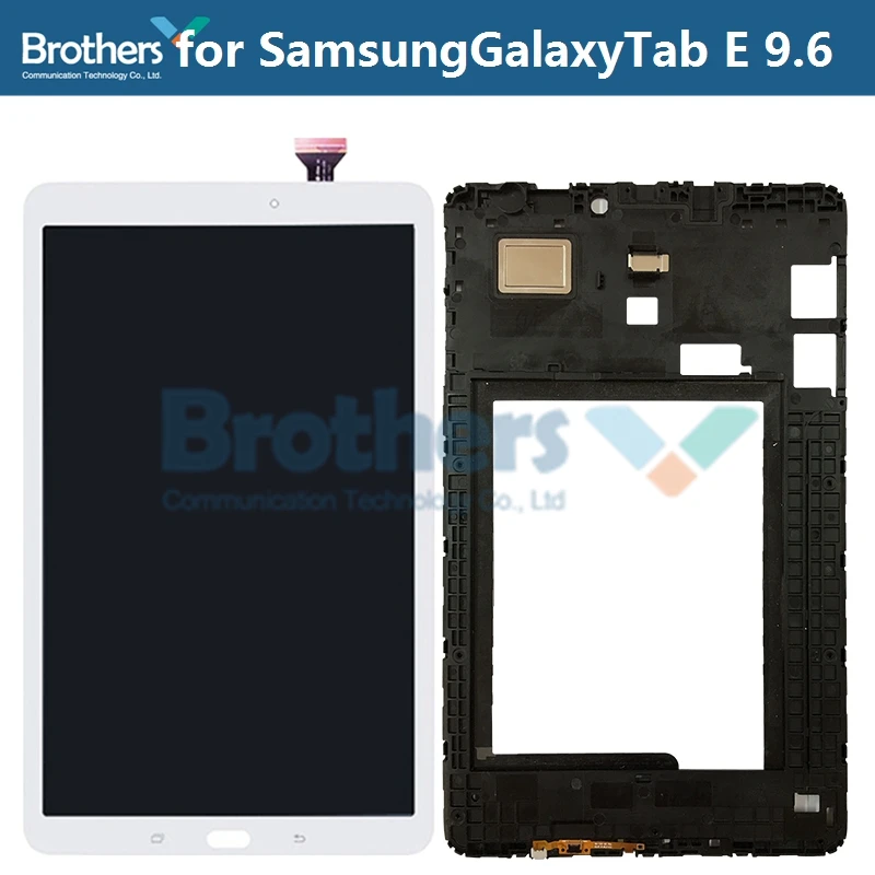 Планшетный ЖК-экран для samsung Galaxy Tab E 9,6 T560 T561 ЖК-дисплей сенсорный экран дигитайзер панель экран SM-T560 протестирован - Цвет: White with Frame