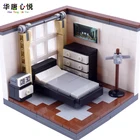 City MOC Street View будильник в спальню прикроватные столики модель строительные блоки игрушки для детей игрушки и Хобби DIY подарок для детей