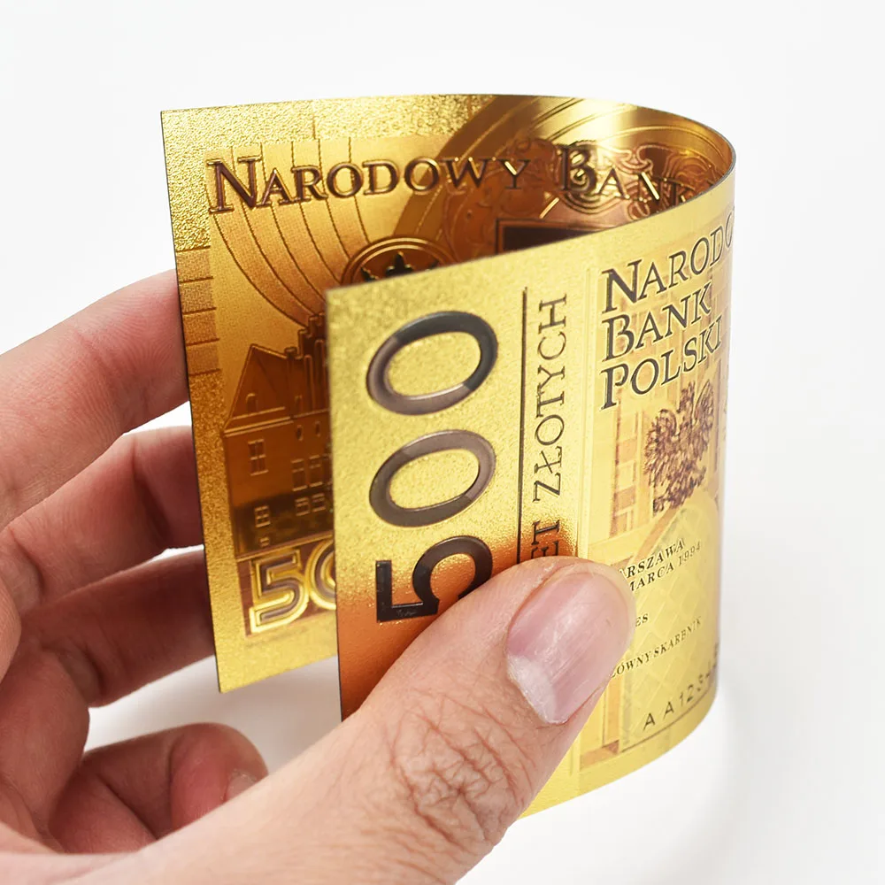 Лидер продаж польская Золотая фольга для банкнот польский Набор 500 реалов валюта