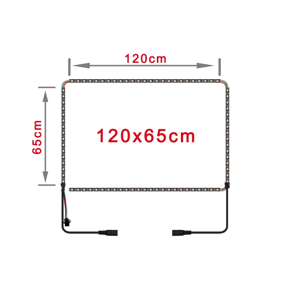 120cm x 65cm 4K Ambi светильник набор для телевизора динамический светильник светодиодный ТВ задний светильник s рассеянный косой светильник ing для HDMI источников 4"-80" ТВ домашний кинотеатр без ПК - Испускаемый цвет: 120cm x 65cm