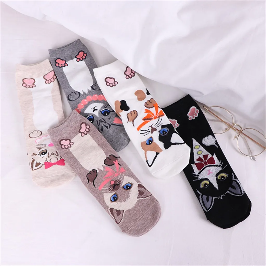Милые носки с животными из мультфильмов для девочек мягкие удобные хлопковые