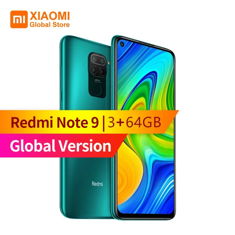Глобальная версия Xiaomi Redmi Note 9 смартфон пикселей 3 Гб оперативной памяти 64