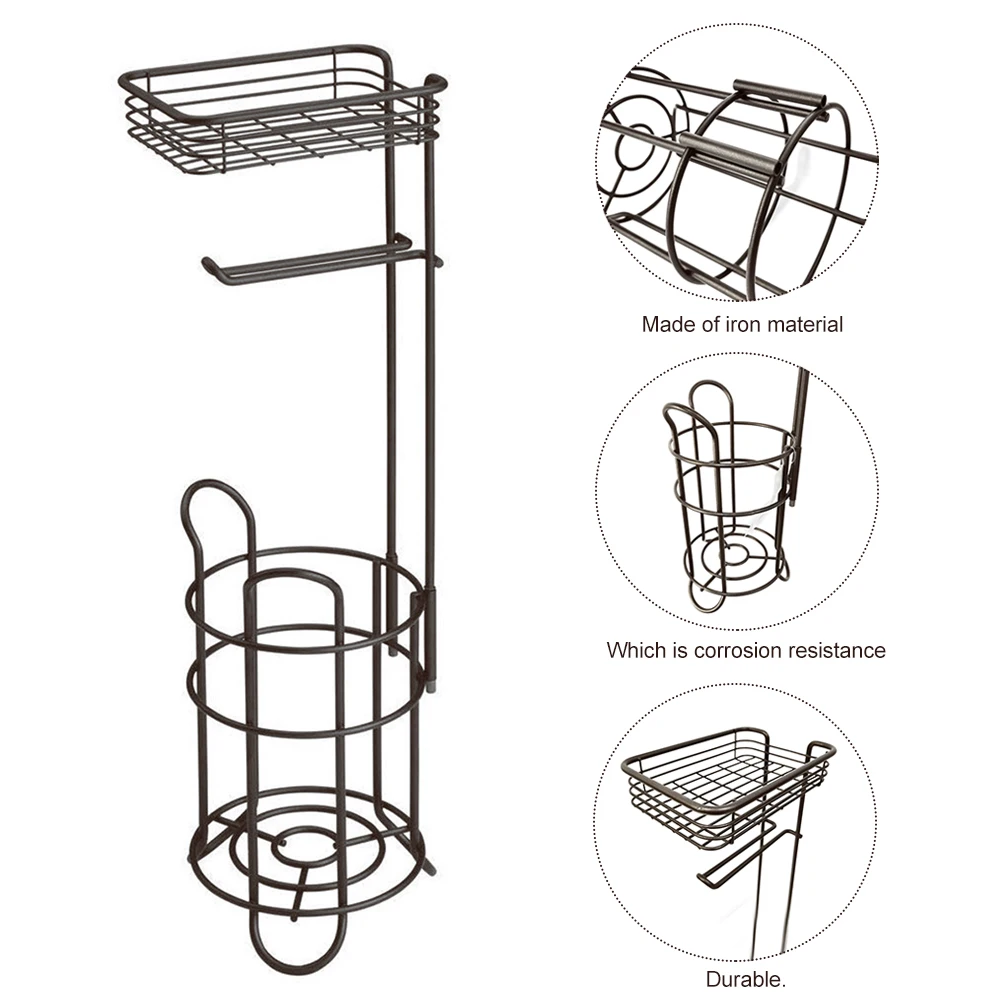 

Kitchen Roll Paper Holder Europe Style Storage Shelf Towel Toilet Tissue Free Standing Iron Home Easy Clean Bathroom Supplies