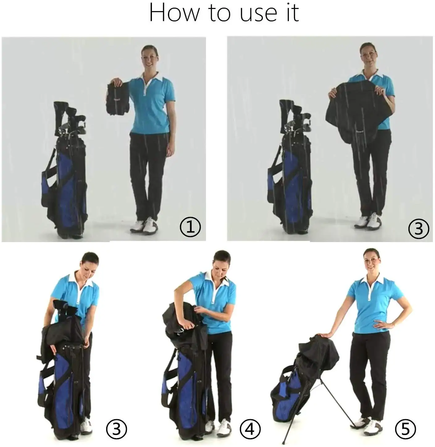 Большая прочная водонепроницаемая сумка для гольфа дождевик с кисточкой