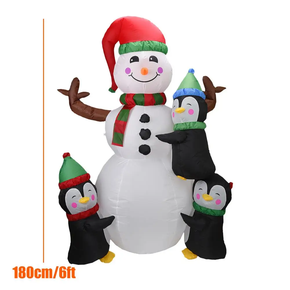 

Inflatable Luminous Christmas Decoration Cute Penguins Outdoor Decoration Airblown Dolls Toys For Household Party Accessory