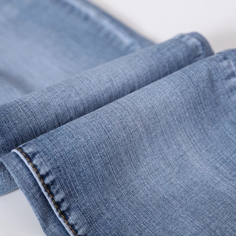 

2020 Cotton Men Classic Blue Jeans Straight Long Denim Pants Middle-aged Male Quality Lightweight Jeans Big Size