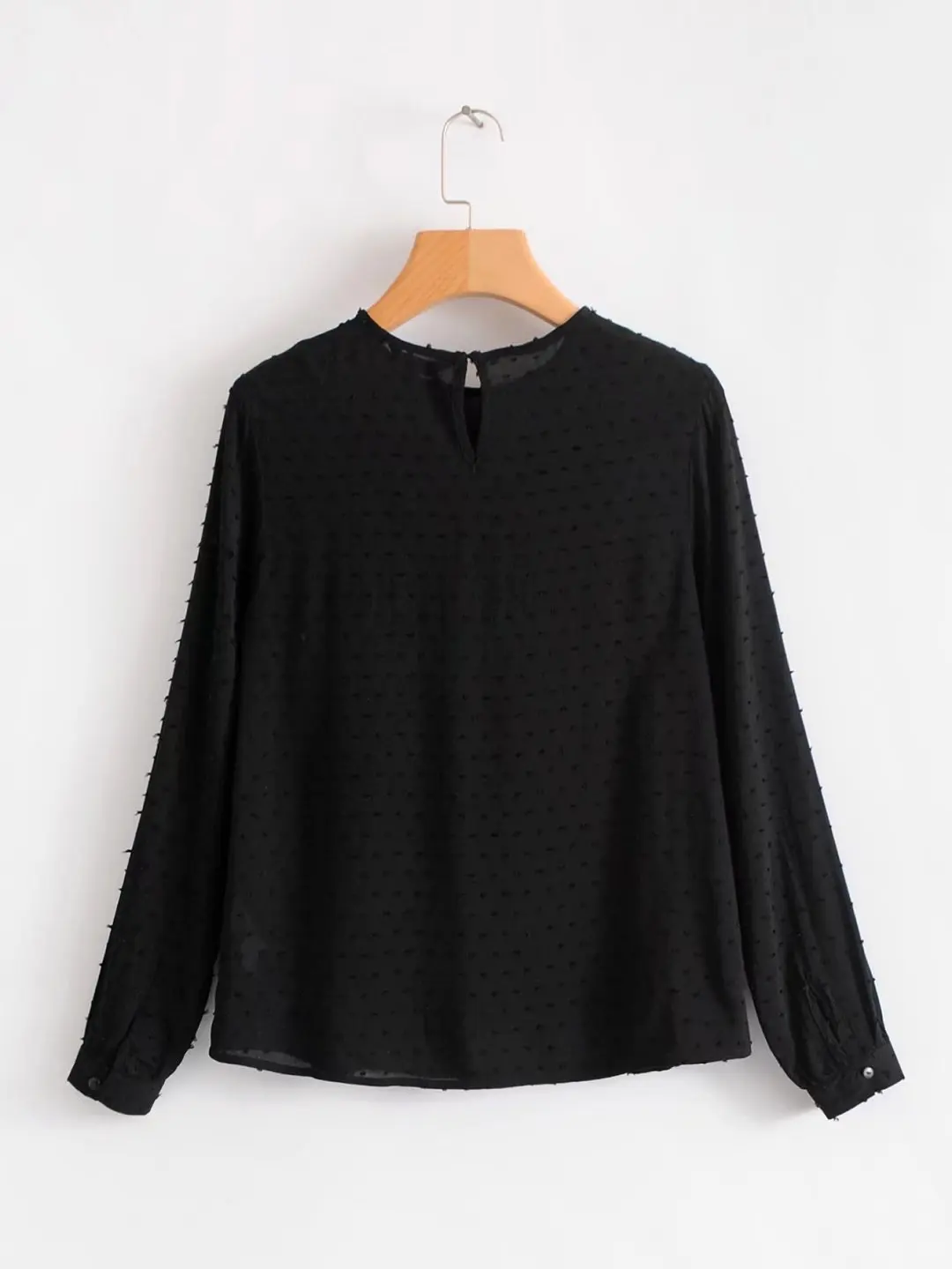 Женские милые рубашки с цветочной вышивкой и круглым вырезом винтажная черная