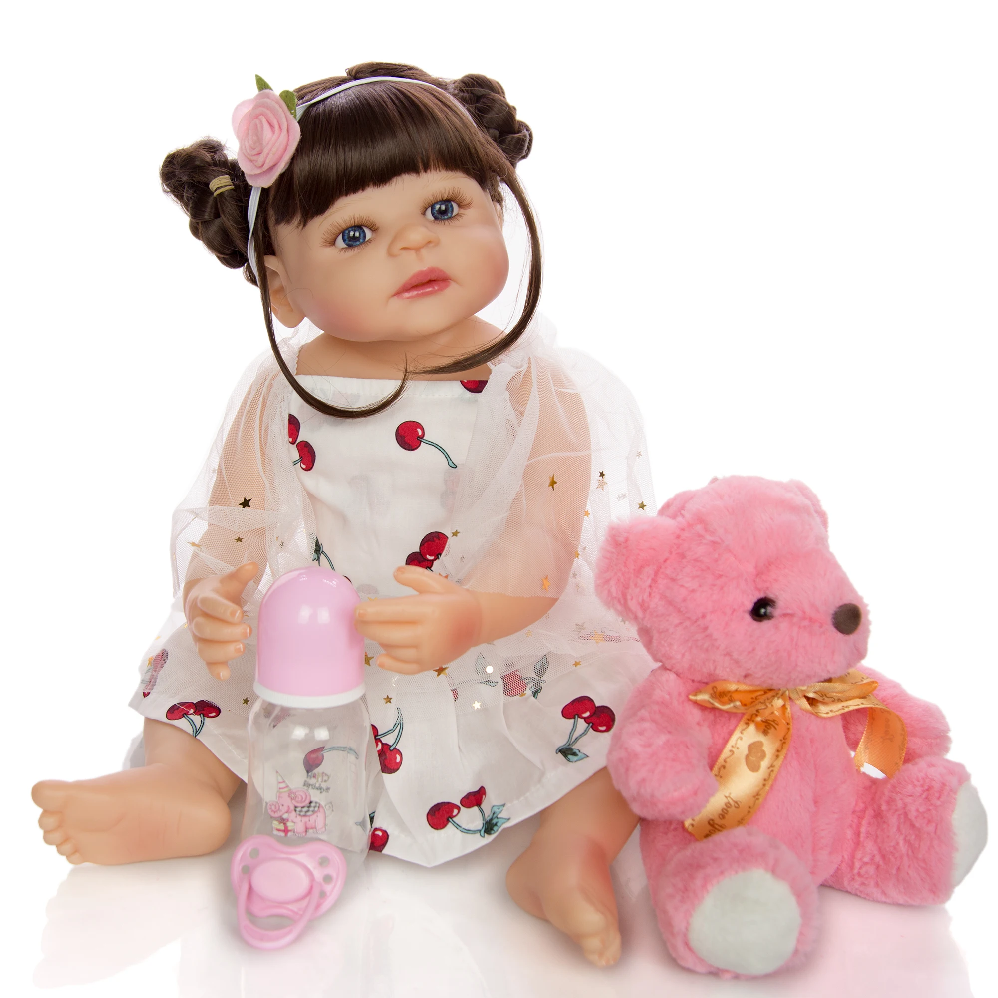 KEIUMI прекрасный Reborn Boneca силиконовые всего тела винил для маленьких девочек кукла
