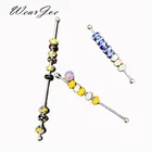 Оптовая продажа ювелирных изделий Изящные Бусины Дисплей металлический стержень 2 мм 3 мм отверстие Пандора браслет держатель бусин Органайзер бисер витрина для хранения