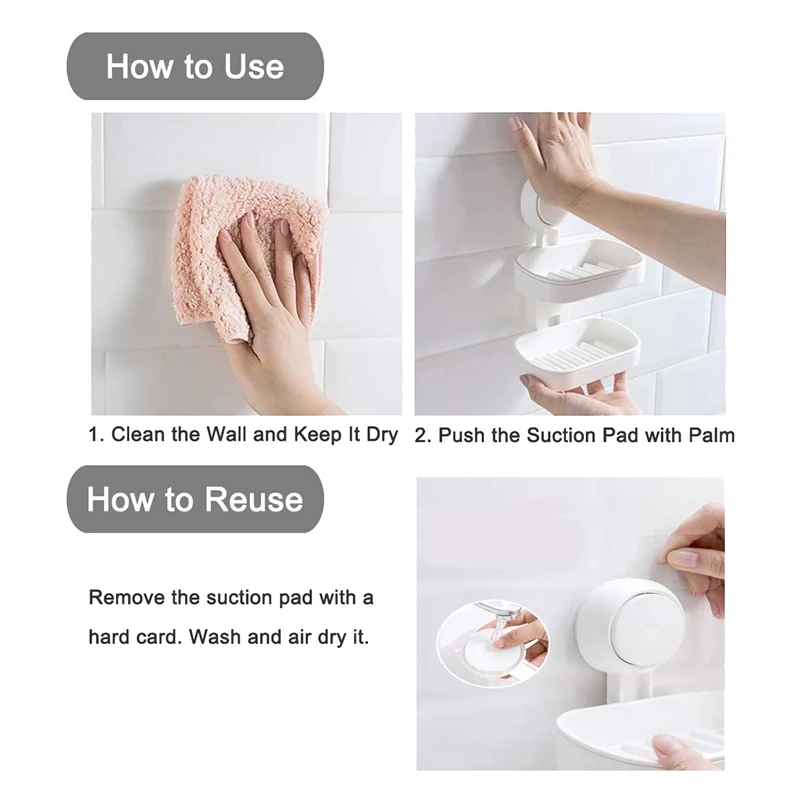 Double-Layer Soap Dish Suction Cup Shower Rack Powerful Bathroom Box No Perforation Drainage Design | Дом и сад