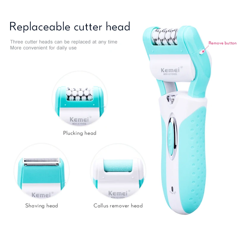 Электрический эпилятор 3 в 1 Женская бритва перезаряжаемый для удаления мозолей