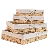 paper rope woven storage baskets rattan bread baskets toys basket home kitchen bathroom cosmetic stationery organizer boxes
