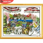 HUACAN вышивка пейзажи Счетный Набор сделай сам DMC рукоделие вышивка крестиком цветок украшение дома подарок 11CT 14CT