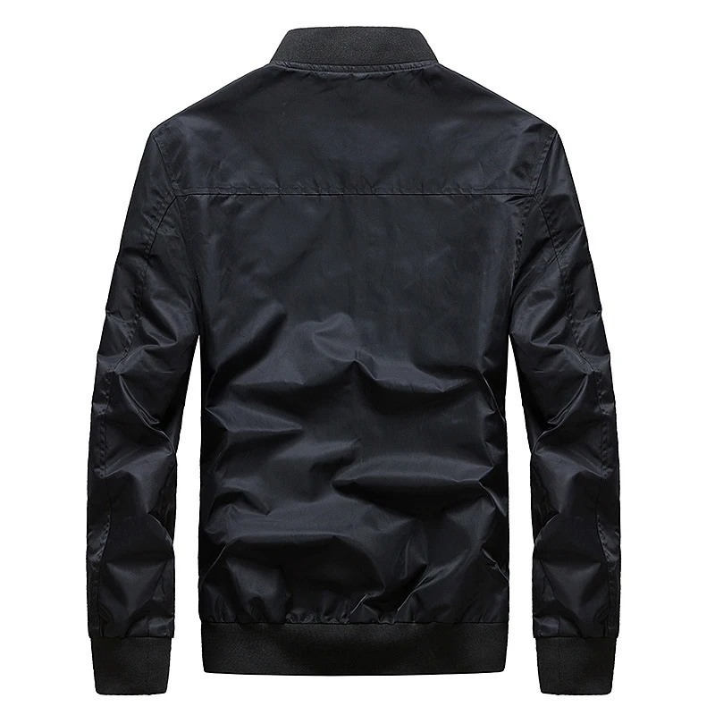 

Bomber Jacket Men Brand New Baseball Jacket Solid Color Military Jacket Armlet Mens Jackets And Coats Chaqueta Hombre M-XXXL