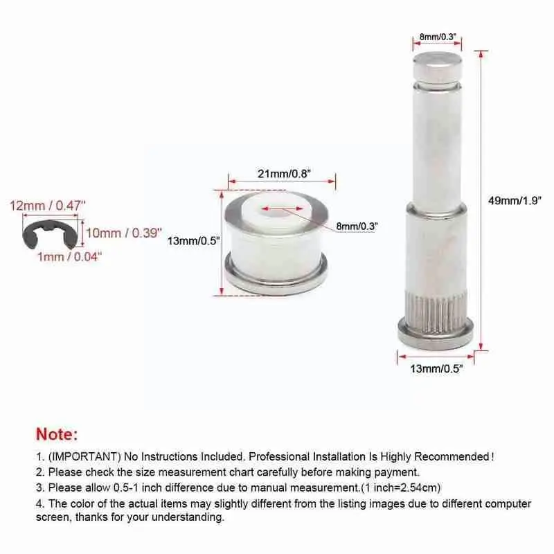 

New Front Car Door Hinge Pin Roller Repair Kit For 07-11 Silver Color R4A3