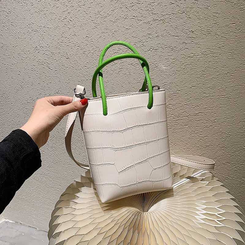 

Fashion Bucket Bag Textured Women's Bag Shoulder Messenger Bag Printed Portable Large-capacity Bag 2021 Summer New