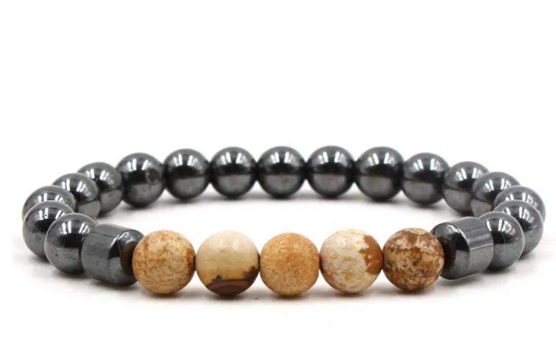 8 мм uy3 Регулируемый очаровательный браслет с натуральным изображением камня