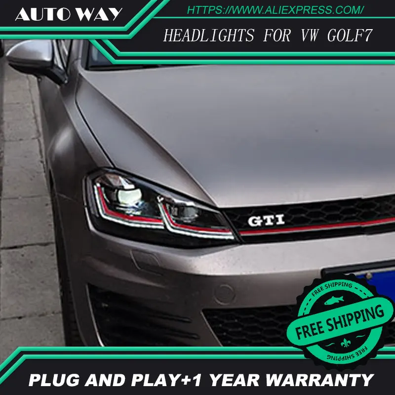 

Car stying Case For VW Golf 7 MK7 2013-2017 MK7.5 Headlights All LED Golf 7 Headlight led car red DRL Dynamic Signal Accessories
