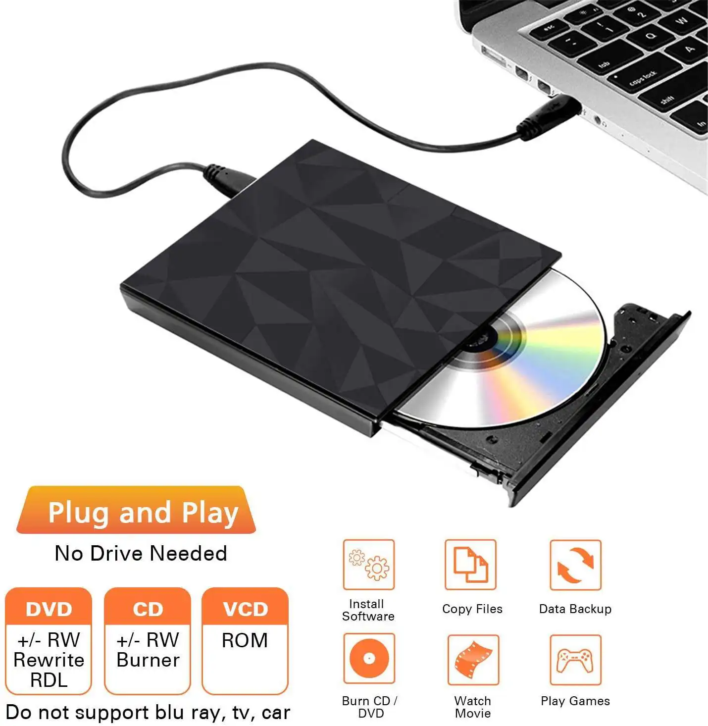DVD-привод USB 3 0 и Type C высокоскоростной диктофон с драйвер горелки внешний