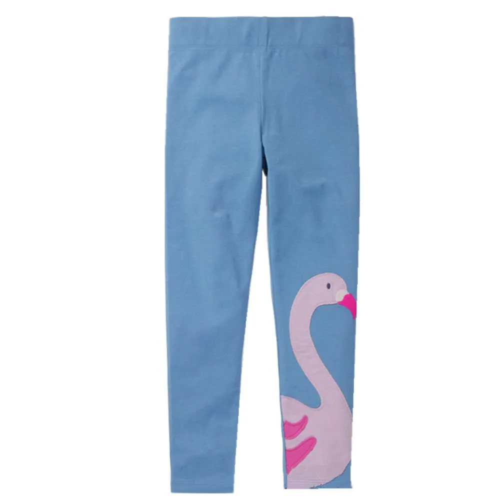 Штаны для девочек с радужным принтом животных детские штаны леггинсы 100% хлопок