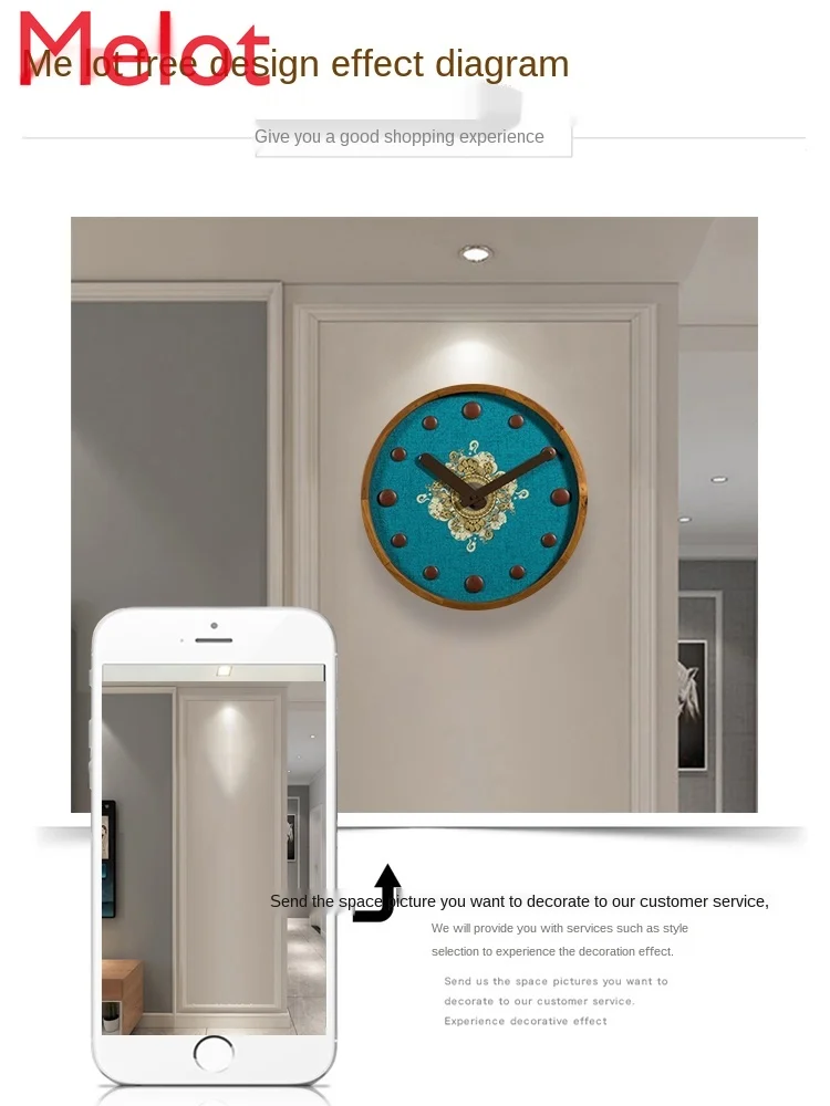 

Household Wood Wall Clock Italian Clock Mute Wooden Quartz Clock Living Room Personality Pocket Watch High Quality and Durable