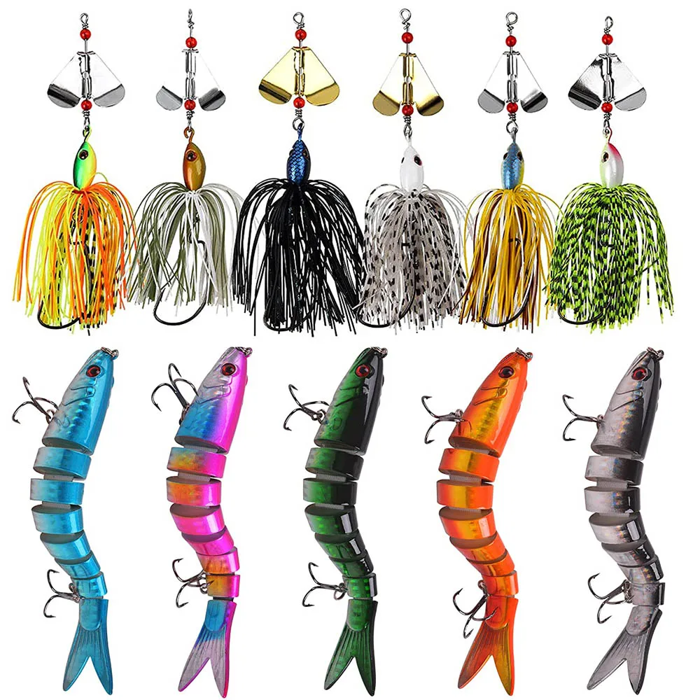 

Spinner Buzz Baits 20g Bionic Multi Jointed bait Chatterbait Set Topwater Artificail Bait Trout bass Lure fishing Tackle