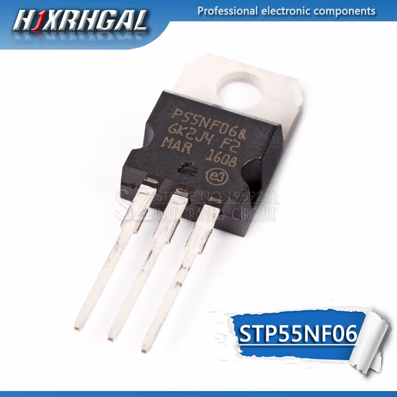ТРАНЗИСТОР STP55NF06 TO-220 P55NF06 TO220 1 шт. | Электронные компоненты и принадлежности