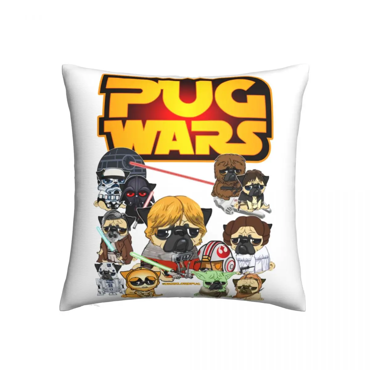 Женский чехол с надписью &quotPug WARS" обнимающая Подушка на молнии весенний