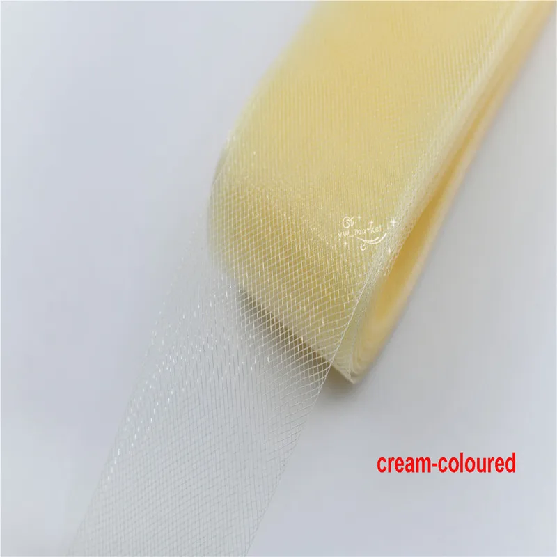 cream coloured 3 см, 8 см, цветная плетеная ткань из конского волоса, Свадебный вуалет кринолин для платьев, шляп, аксессуары, 100 ярдов, мягкая жесткая ткань для выбора - Цвет: cream coloured