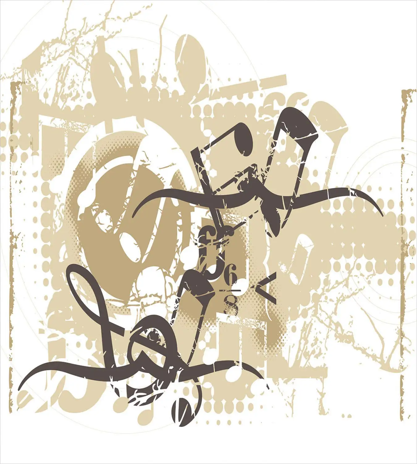 Музыка постельное белье гранж Стиль мотивы на плоском ходу Фон иллюстрация