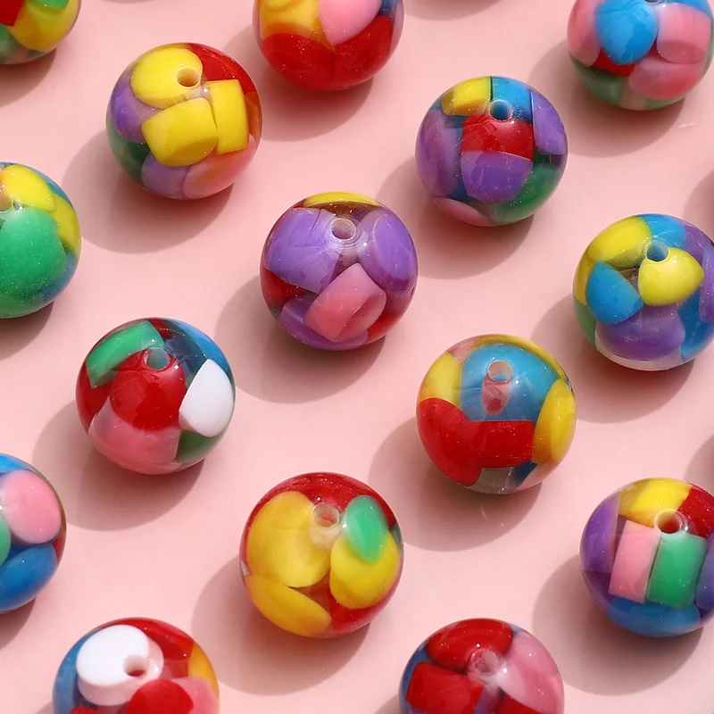 

Color Childlike Pills Hit Color Resin Round Beads Beaded DIY Handmade Jewelry Earrings Bracelet Necklace Accessories Material