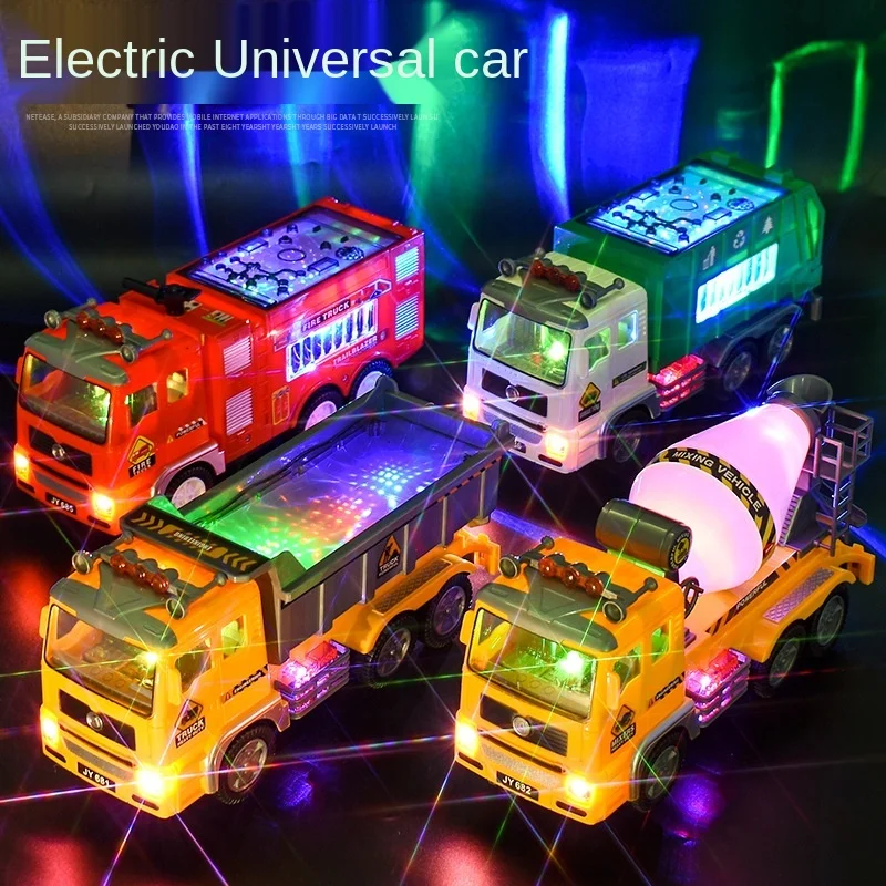 

Популярный большой электрический игрушечный автомобиль, универсальный 4D светильник лый музыкальный инженерный автомобиль, имитация детск...