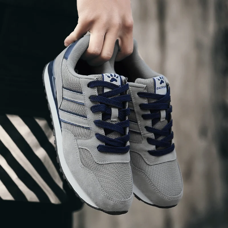 

High Quality Men's Sneakers Leather Casual Shoes Spring 2021 New Breathable Lace-Up Round Head Tenis Flat Shoe Zapatillas Hombre