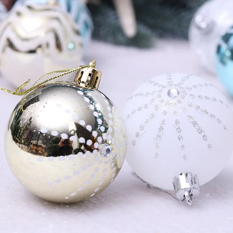 24Pcs Christmas Tree Ball Decoration Ornaments 6cm Colorful Balls New Year Gifts hallway and on the tree decor