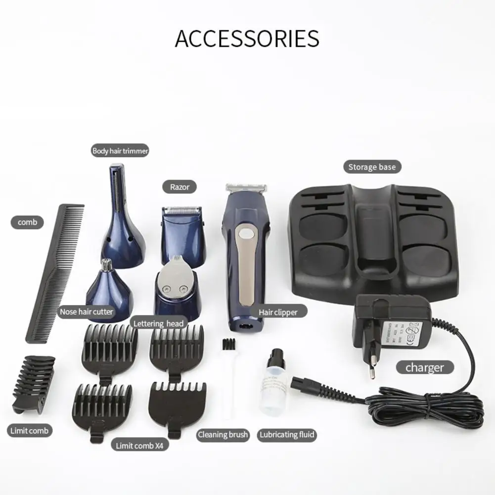 

5-In-1 Multi-Function Hair Clipper Shaving Electric Hair Trimmer Machine Men's Beard Trimmer Kit Electric Nose Trimmer
