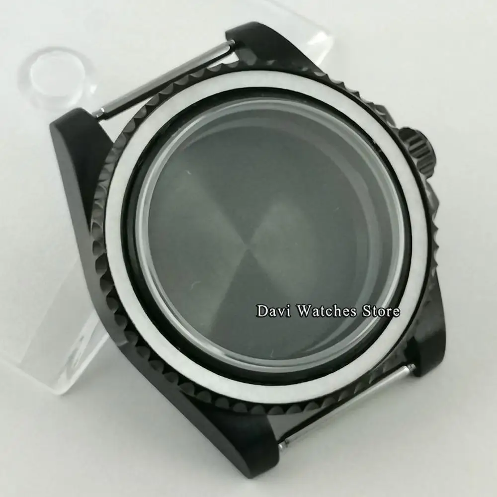 Однотонный черный чехол задняя крышка с сапфировым стеклом подходит для NH35 NH36 ETA