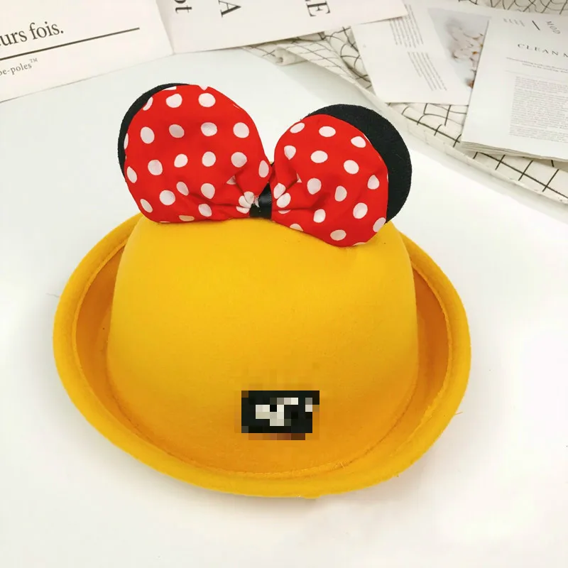 yellow Child 52cm 1 шт. Микки и Минни Маус уши фетровая шляпа купол Украшения с головным убором Детские День рождения Микки и Минни Маус тема вечерние luhong Вечерние - Цвет: yellow Child 52cm