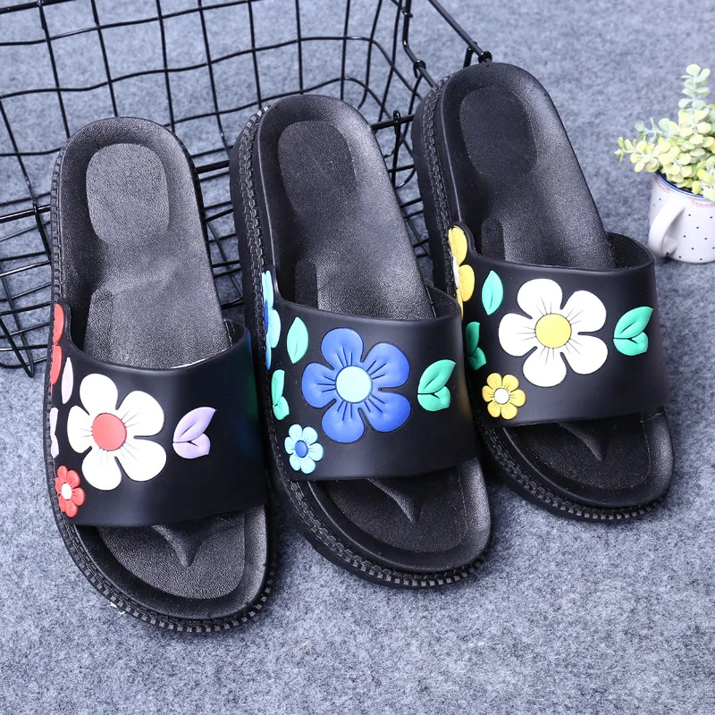 Ванная комната ванна с цветочным узором Босоножки из ПВХ Эффектная женская обувь