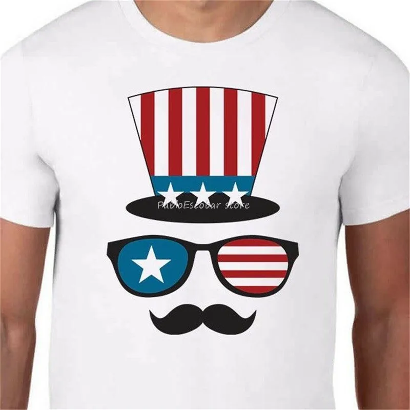 

Usa Top Hat T-Shirt Fourth 4Th Of July Party Patriotic United States Of America Summer Tee Shirt men summer t-shirt brand tops