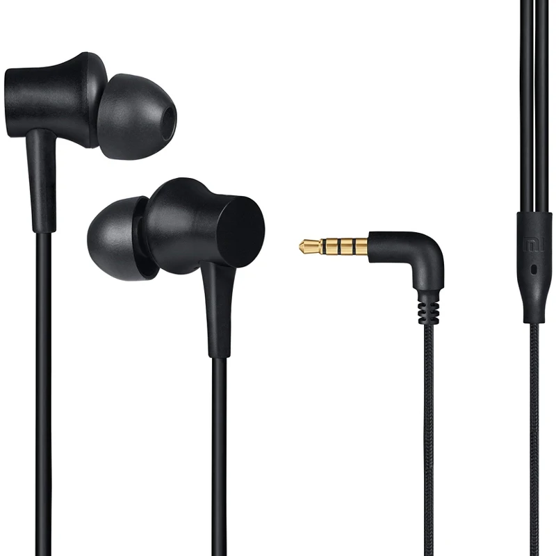 Наушники с микрофоном XIAOMI Mi Earphones Basic 3.5 мм черный | Электроника