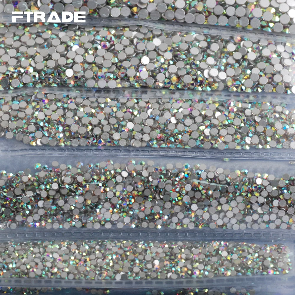 Супер блестящее 3D украшение для ногтей все размеры искусственное стекло AB