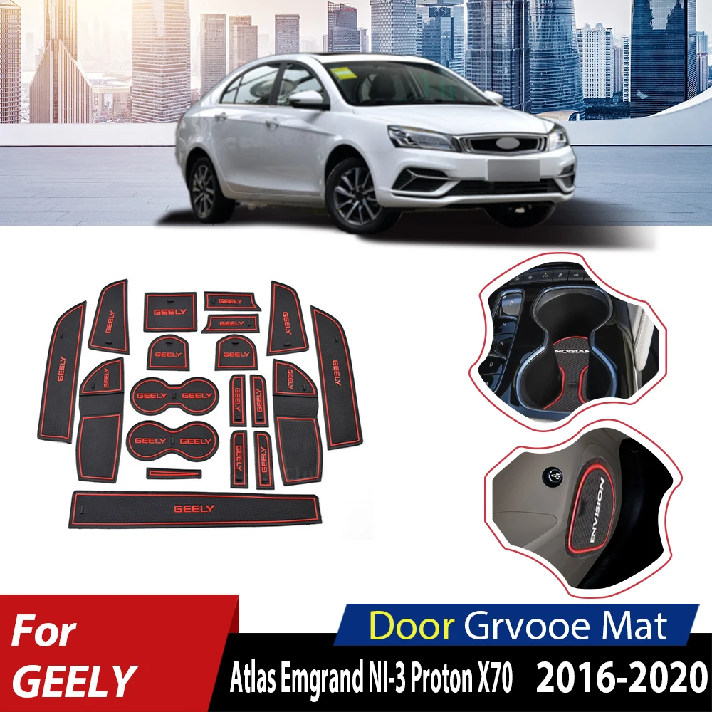 

Car Door Groove Mats For Geely Atlas Emgrand Nl-3 Proton X70 Non-Slip Pad Rubber Gate Slot Cup Cushion Interior Accessories