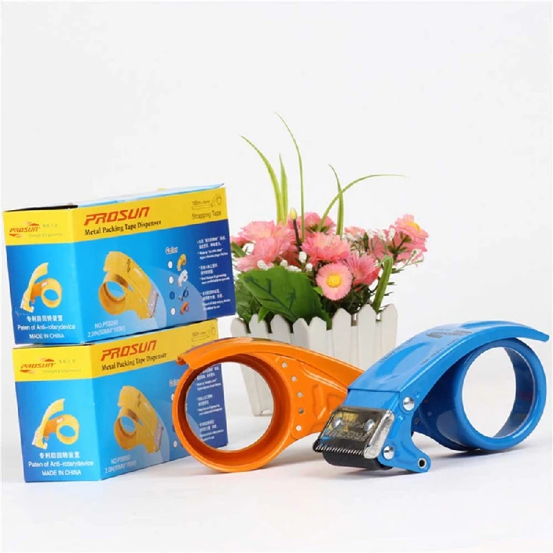 

1Pc Random Color Mini Adhesive Tape Dispenser Sealing Cutter Supplies Office Tape Hand-Held Thickening Metal Accessories Ma D7H4