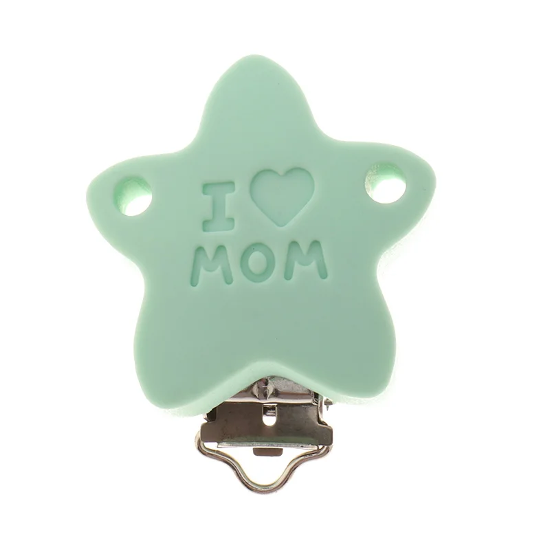 Fkisbox 2pcs Mouse Pacifier Clip Silicone Bead Baby Teether& Plastic Teething Accessories Nipple Clasps Toy DIY Round Koala