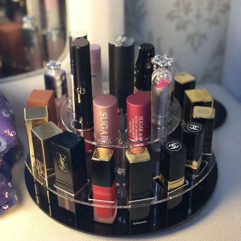 Вращающаяся на 360 градусов стойка для губной помады акриловый Органайзер