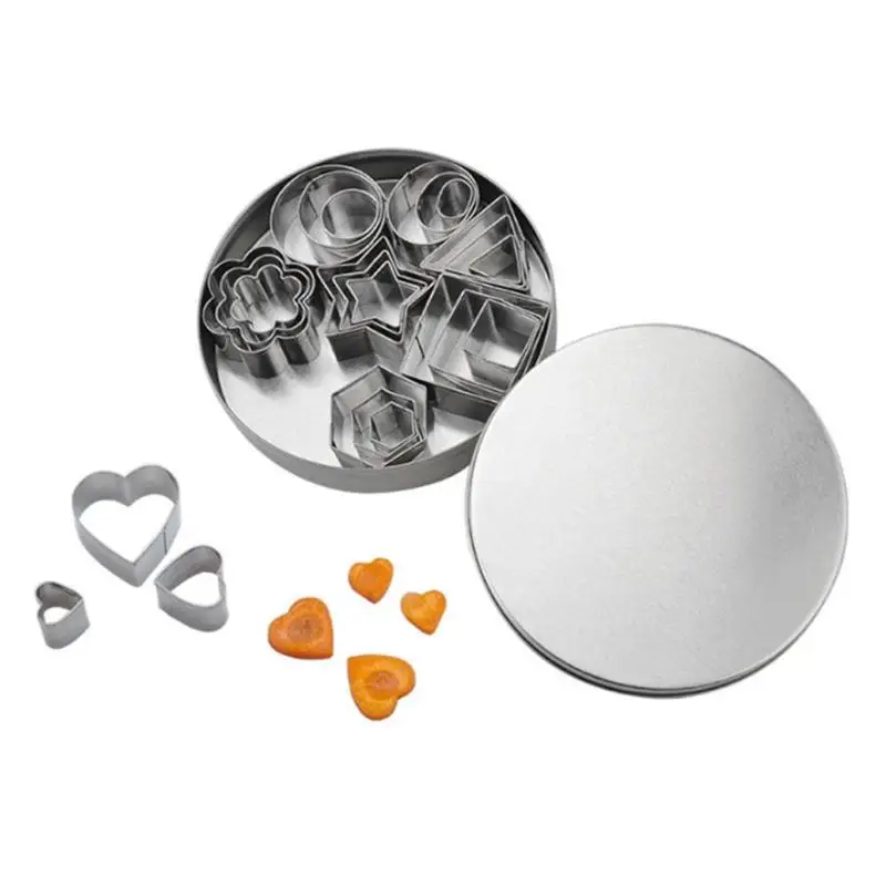 

24pcs/set Stainless Steel Cookie Biscuit DIY Mold Star Heart Round Flower Shape Cutter Baking Mould Tools