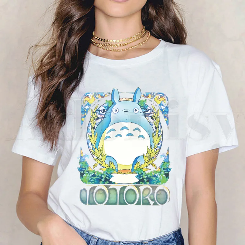 Тоторо Studio Ghibli Kawaii Хаяо миядзяки Аниме футболки женская футболка одежда с