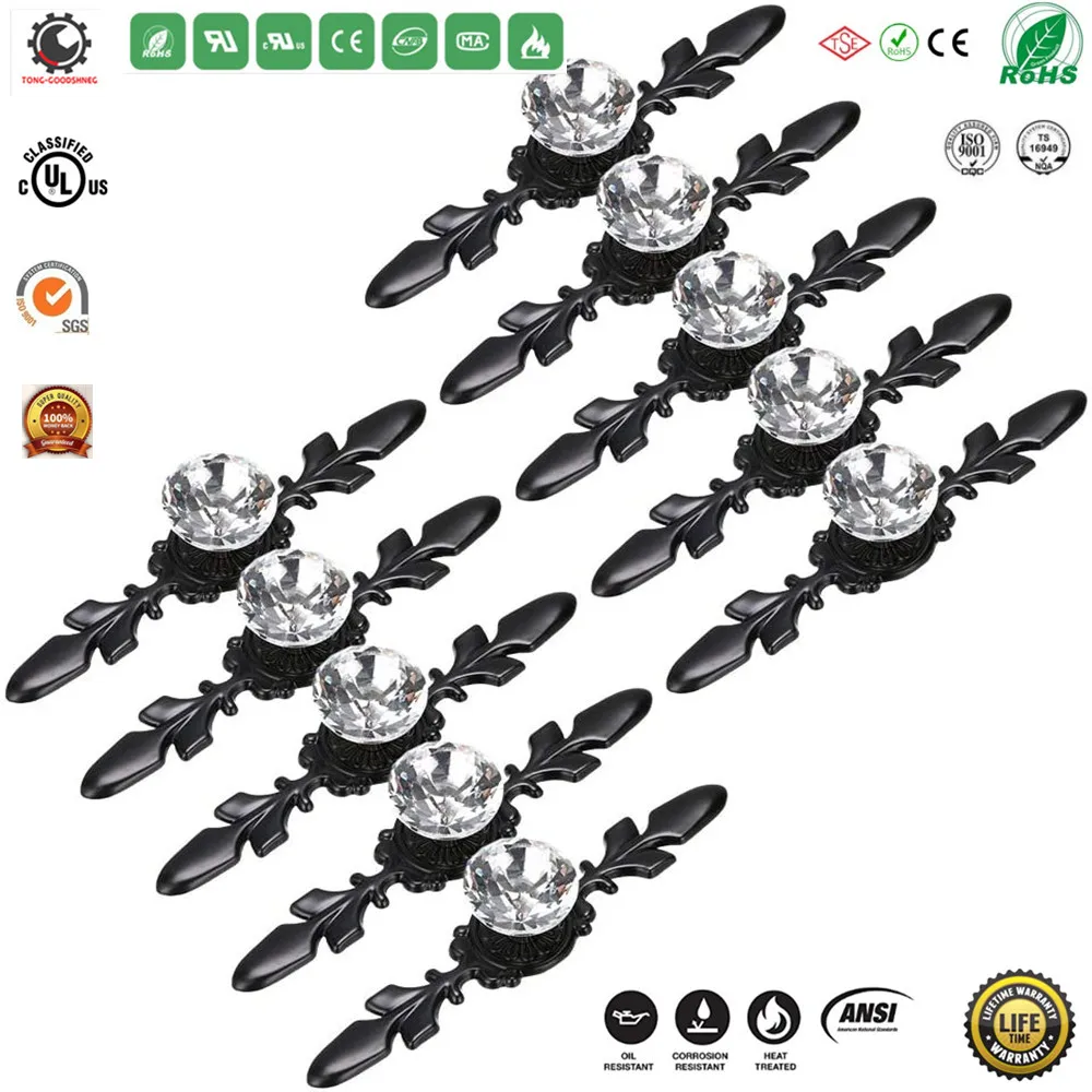 Ручки для комода ручки вытягивания хрустальных стеклянных алмазных