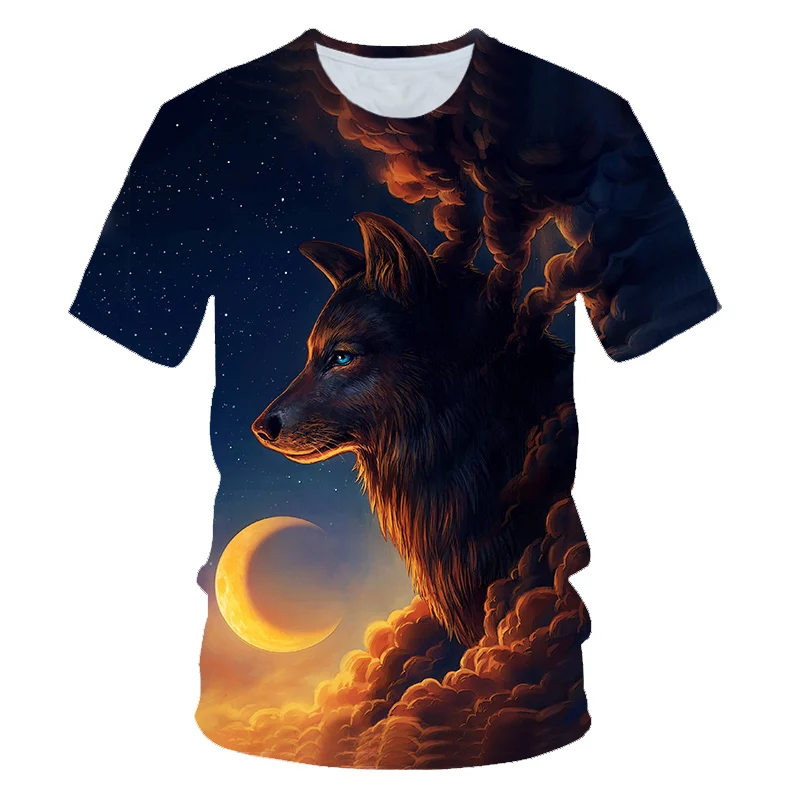 

Children Wolf T-shirt for Boy 2020 Animal Print Boys T Shirt for Girls Tops Cartoon Kids fashion 4-14 Yrs kids t shirt Clothes