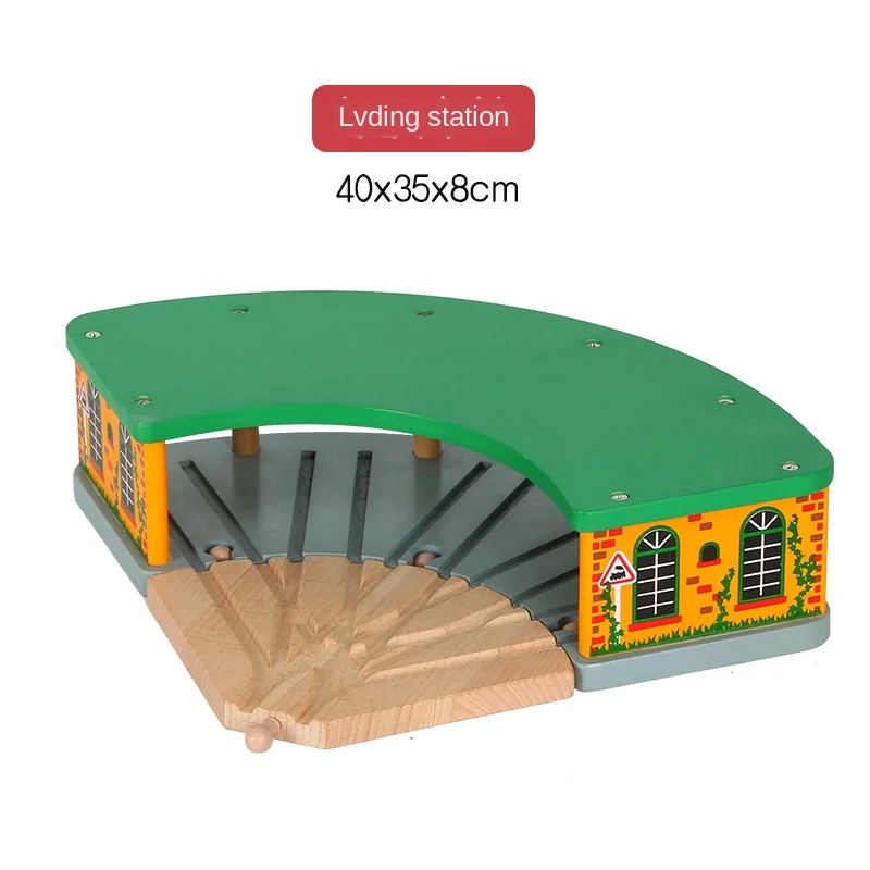 Детский конструктор трек деревянный магнитный поезда гаража станции разные